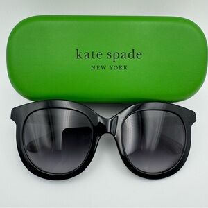 Kate Spade Lillian Glossy Black Sunglasses With Case NWOT 80790